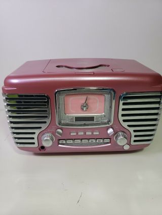 Crosley Corsair Retro Pink Alarm Clock Radio Cd Player Cr612 - Pi 1201