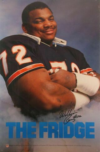 Chicago Bears William Perry The Fridge 1980s Poster In