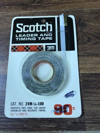 Vintage Scotch 3m 24w - 1/4 - 100 Leader & Timing Tape For Reel To Reel Barely