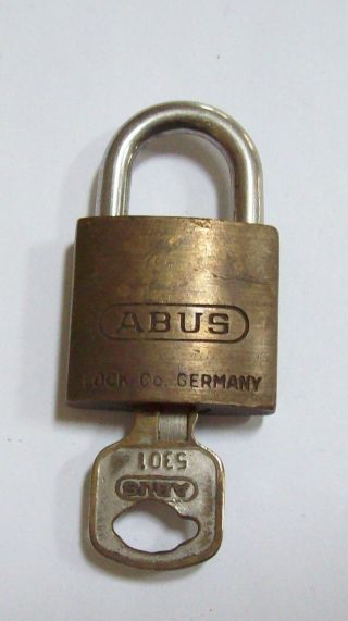 Vintage Brass Lock & Key - German Abus