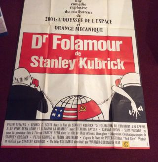 Orig 1970s Vintage Dr.  Strangelove French Movie Poster 45 1/2” X 60 1/2”