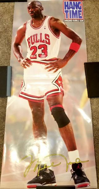 Rare 1991 Michael Jordan Hang Time Bubble Gum Poster 77x31 Vintage Life - Size