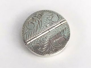 A Vinyage Solid Silver Double Compartment Pill Box,  Hallmark London 1997