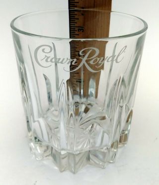 2 Crown Royal Whiskey Crystal Cut Starburst Lowball Rocks Glasses Vintage