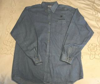 Vtg 90’s Men’s Medium Dallas Cowboys Denim Jean Button Shirt Nfl