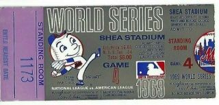 1969 World Series Ticket Stub Game 4 Shea Stadium