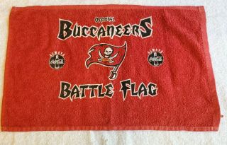 2 Vintage Official Tampa Bay Buccaneers Coca - Cola Battle Flag Towel NFL Football 3