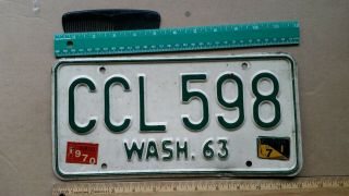 License Plate,  Washington,  1963,  1970,  1971,  Passenger,  Ccl 598