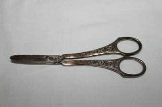 Vintage Grasoli Ornate Paper Scissors Silver Fancy 6 "