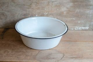 Vintage Enamel Ware Tub Basin Wash Bowl