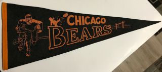 Chicago Bears Pennant Vintage Running Back Full Size 1950’s - 1960’s