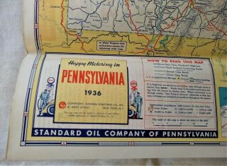 Esso Standard Oil Road Map - Vintage 1936 - 1930 