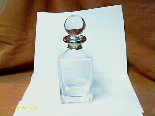 Exquisite Solid Hallmarked Silver Crystal Glass Broadway & Co Square Decanter