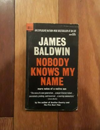 Nobody Knows My Name By James Baldwin (paperback,  1969) Vintage Dell Paperback