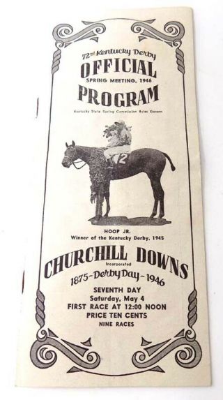 Official Kentucky Derby Program 1946 Winner Assault Later Won Triple Crown