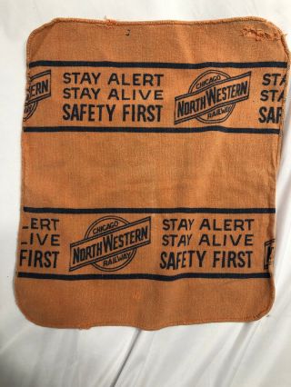 Vintage C&nw Chicago And Northwestern Railroad 14” X 17” Cloth Shop Rag Towel