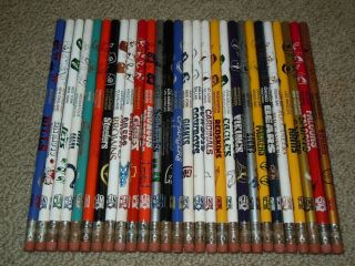 Vintage Complete Set Of 28 Nfl Afc Nfc Football Team Pencils 1980 