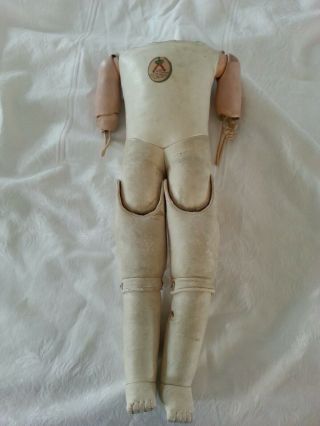 Antique Jdk Germany Leather Kid Doll Body 22 In