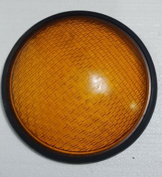Yellow Traffic Light Signal Lens Polycarbonate 8 " Diameter,  Lens W/gasket 8 Xl