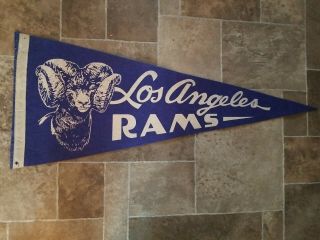(vtg) 1960s Los Angeles Rams Football Nfl Pennant Ram Head Man Cave Rare
