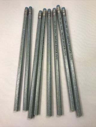 Eight (8) Berol Eagle Jeans Hb No 2 Pencils Reclaimed Denim Pencils Usa Vintage