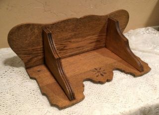 Antique Vintage 21 - 1/2” Hand Made Oak Wood Wall Shelf - Clock Mantle