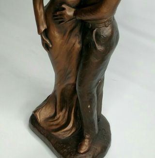 Vintage Austin Sculpture African American My Love Bronze Painted Signed Ecila 3