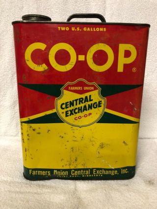 Vintage Coop Farmers Union Exchange St,  Paul Minn.  2 Gallon Metal Oil Can