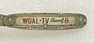 Vintage Pocket Knife Advertising Wgal Tv Channel 8 Lancaster Pa.  Brass Silver