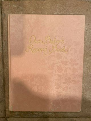 Vintage 1934 Pink Baby Record Book