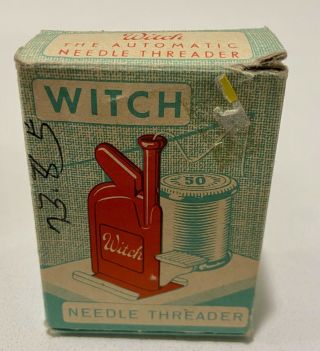 Vintage Witch Automatic Sewing Needle Threader With Instructions