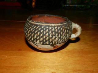 Antique Acoma Pottery Vessel,  Small Cup,  Very Old,  Polychrome