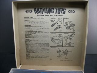 VINTAGE 1968 IDEAL BATTLING TOPS SPINNING ACTION BOARD GAME TOY 3