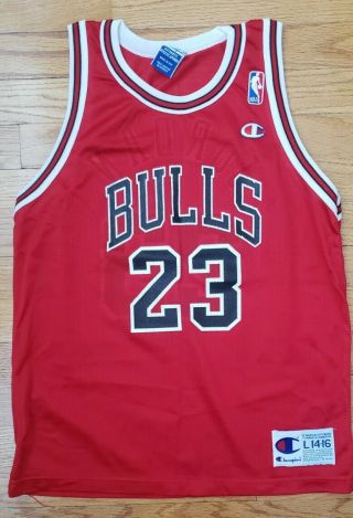 Chicago Bulls 23 Michael Jordan Jersey Champion Youth Lg L Vintage 14 - 16 Euc