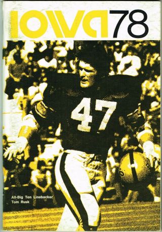 Vintage 1978 University Of Iowa Hawkeyes Football Media Guide - Tom Rusk