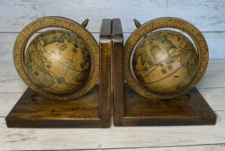 Vintage Globe Bookends Made In Japan.