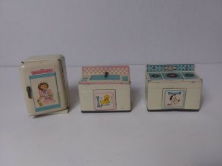 Antique Vintage Japan Modern Toy Miniature Dollhouse Kitchen Stove Refrigerator