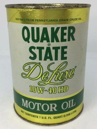 Vintage Quaker State Deluxe 10w40 Motor Oil Promotional Quart Can Bank - 1981