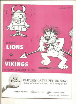 1961 Detroit Lions Vs.  Minnesota Vikings 1st Year,
