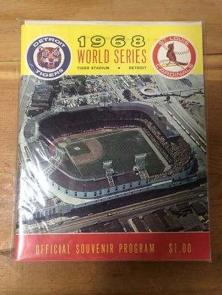 1968 World Series Program Detroit Tigers Vs St.  Louis Cardinals Kaline Gibson