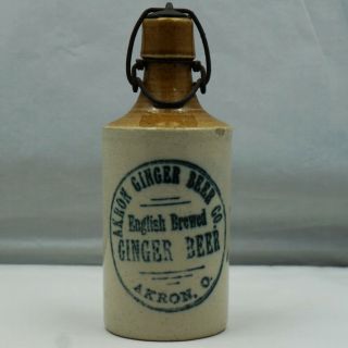 Ginger Beer Bottle Akron Ohio Akron Ginger Beer Co.  Stoneware Stone Antique Oh2
