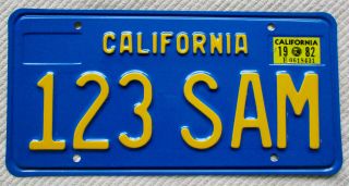 California (blue Base) Sample License Plate
