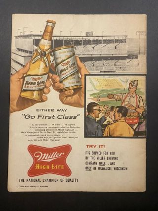 Vintage 1957 World Series Program Milwaukee Braves vs NY Yankees 3