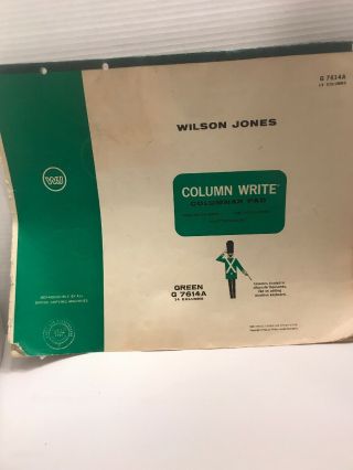 Wilson Jones 14column Write Columnar Pad Green Vintage 1984 G7614a Cover Tore