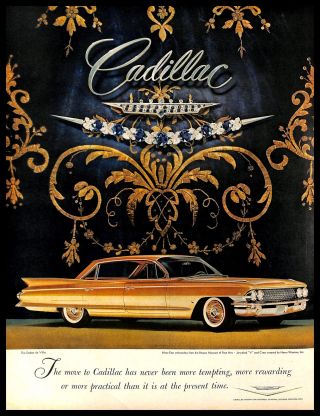 1961 Cadillac Sedan De Ville Classic Car Vintage Print Ad Harry Winston Jewelry