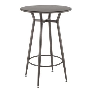 Open Box Clara Industrial Round Bar Table In Antique Metal