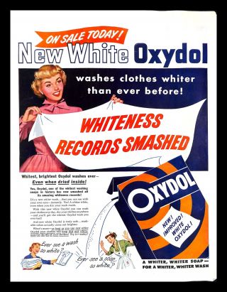 1949 Oxydol Soap Vintage Print Ad Clothes Wash Laundry Detergent Housewife 1940s