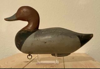 Vintage Late 1950’s Paul Gibson Redhead Drake Duck Decoy Havre De Grace Maryland