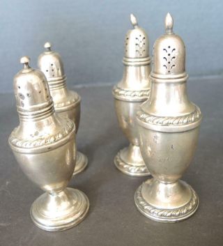 Two Pairs Of Weighted Sterling Salt & Pepper Shakers - Lapierre & Rogers