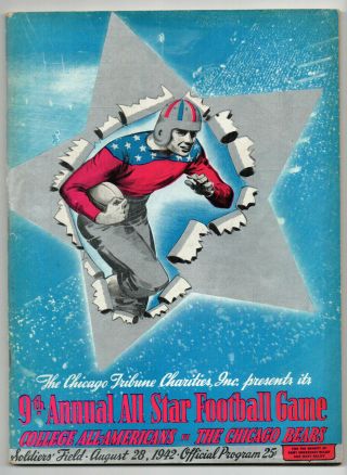 Chicago Bears Vs College All - Americans Vintage 1942 Nfl Program (soldier Field)